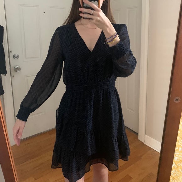 Banana republic navy and white tiered silk dress - Picture 1 of 2